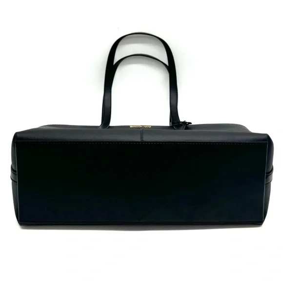 Michael Kors Medium Jet Set Travel Zip Tote Bag & Trifold Wallet Black/Gold